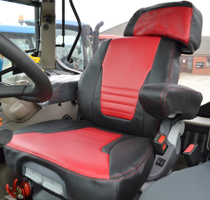 Case IH Tractor Tailored Leatherette Seat Cover For Grammer Maximo Dynamic Driver Seat (Sliding Headrest)