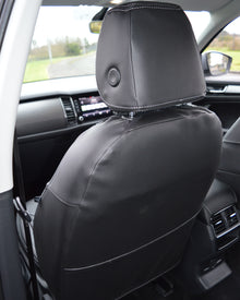 Skoda Kodiaq Black Leatherette & Silver Stitching (7 Seat With Pockets)