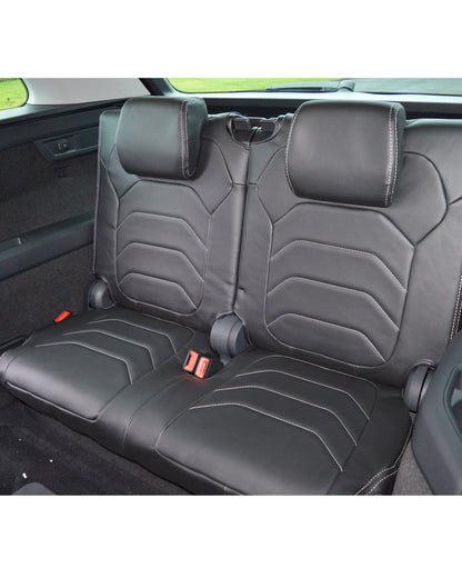 Skoda Kodiaq Black Leatherette & Silver Stitching (7 Seat With Pockets)