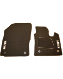 Volkswagen VW Caddy Floor Mats With Logo & Leatherette Binding