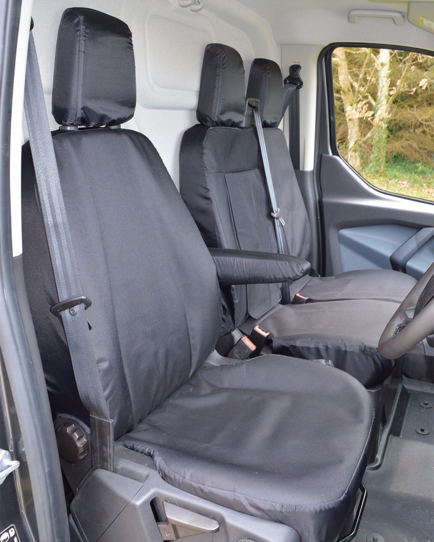 Ford Transit LWB Long Wheel Base Crew Cab Heavy Duty Waterproof Black Seat Covers