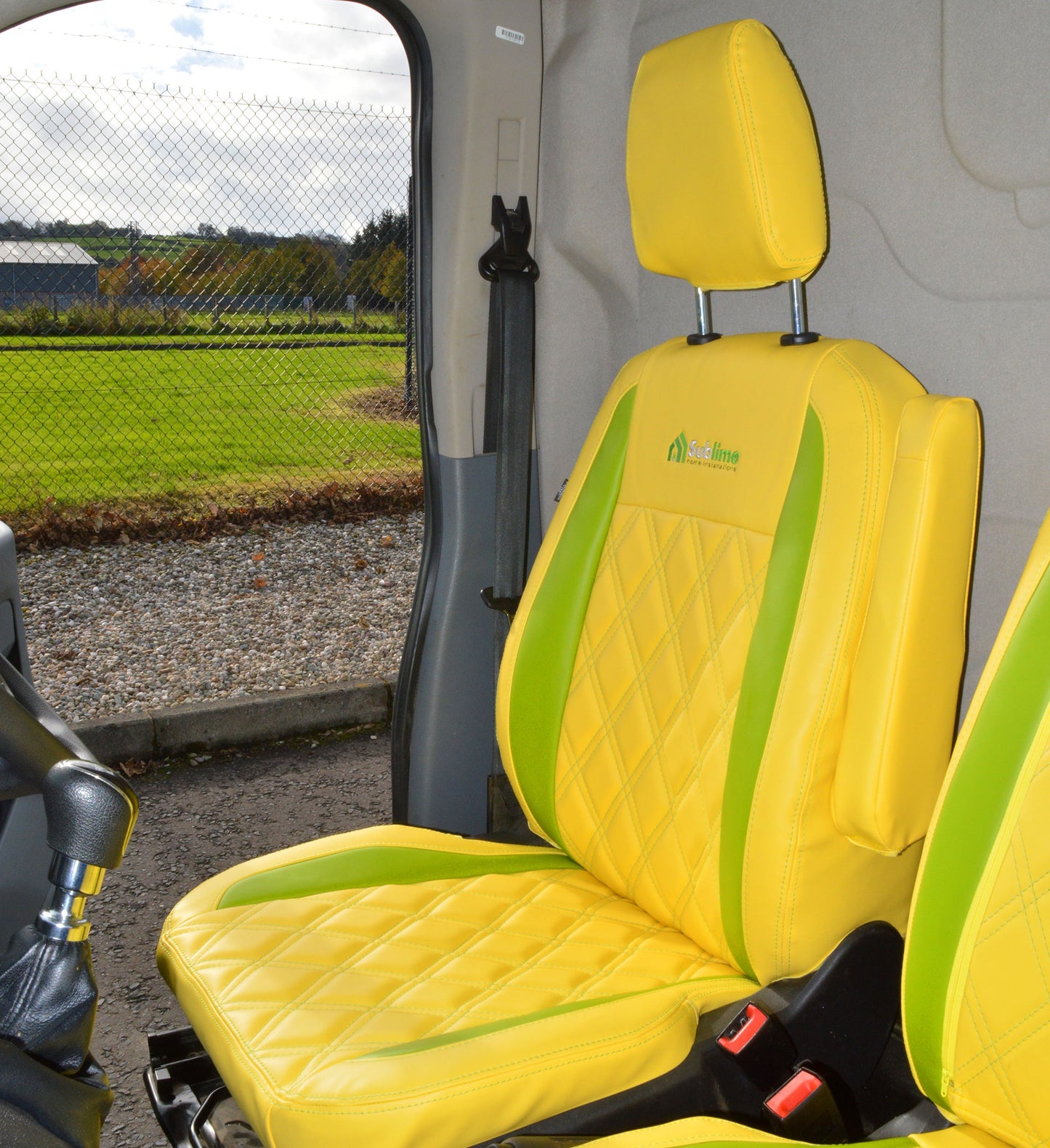 Ford Transit - Yellow & Citrus Green inserts Diamond Stitched
