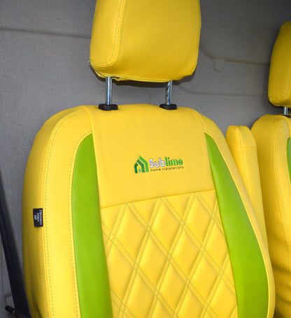 Ford Transit - Yellow & Citrus Green inserts Diamond Stitched