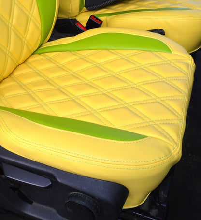 Ford Transit - Yellow & Citrus Green inserts Diamond Stitched