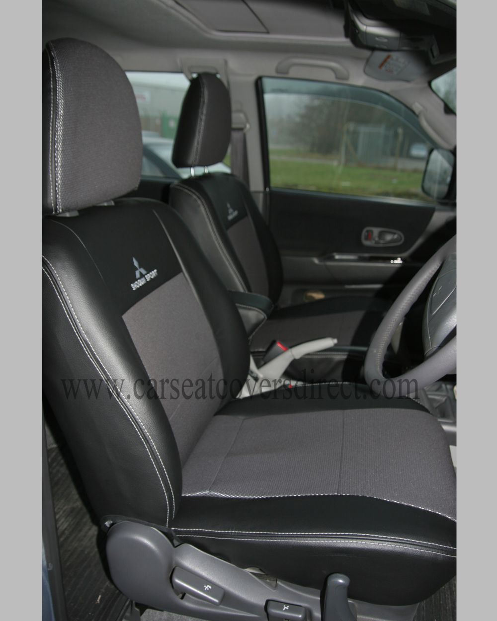 UKB4C Black/Grey Front Pair of Car Seat Covers for Saab 9-3 93 All Models 