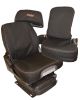 DELUXE BLACK QUILTED DIAMOND LEATHER VAN SEAT COVERS FORD TRANSIT CUSTOM 2013
