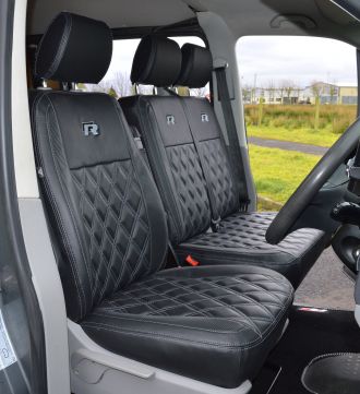 Opel Vivaro Crew / Double Cab Tailored Leather Look Van seat covers